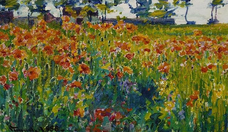 Robert William Vonnoh Poppies in France Norge oil painting art
